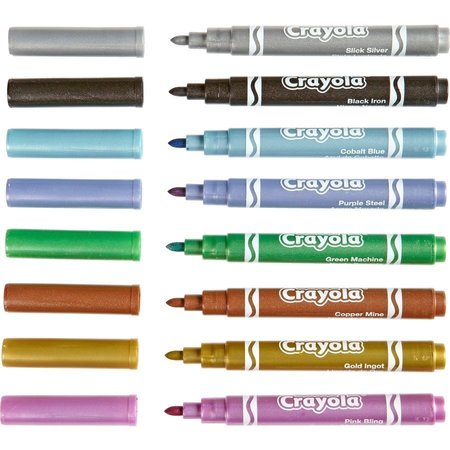 Crayola Metallic Markers, Nontoxic, 8/ST, Assorted PK CYO588628